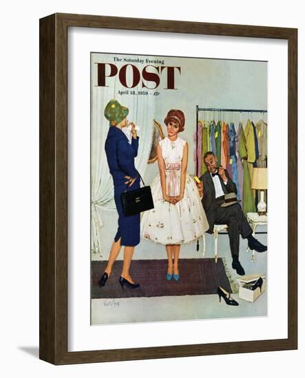 "First Prom Dress" Saturday Evening Post Cover, April 18, 1959-Kurt Ard-Framed Giclee Print