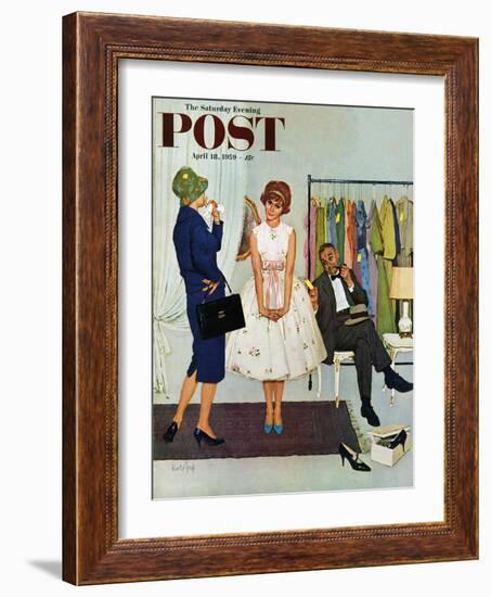 "First Prom Dress" Saturday Evening Post Cover, April 18, 1959-Kurt Ard-Framed Giclee Print