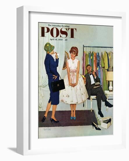 "First Prom Dress" Saturday Evening Post Cover, April 18, 1959-Kurt Ard-Framed Giclee Print