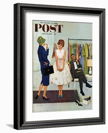 "First Prom Dress" Saturday Evening Post Cover, April 18, 1959-Kurt Ard-Framed Giclee Print