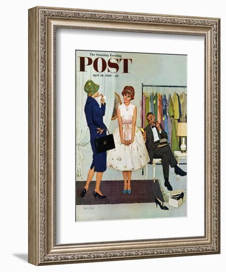 "First Prom Dress" Saturday Evening Post Cover, April 18, 1959-Kurt Ard-Framed Giclee Print