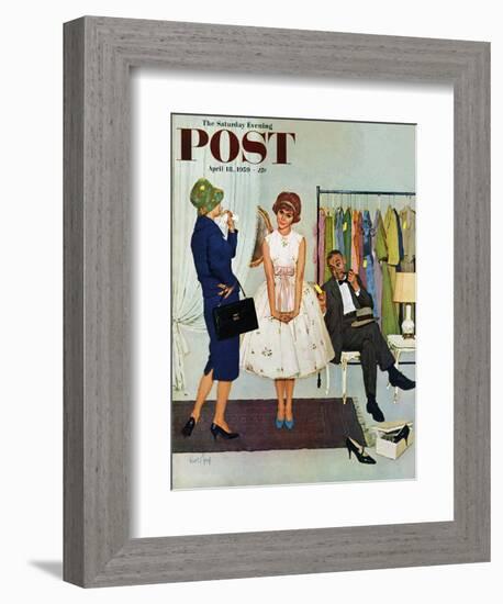 "First Prom Dress" Saturday Evening Post Cover, April 18, 1959-Kurt Ard-Framed Giclee Print