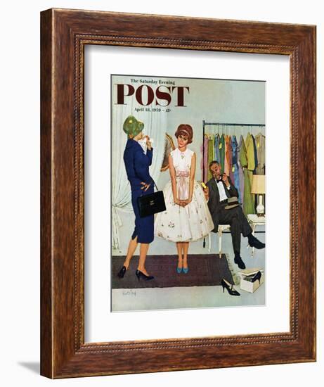 "First Prom Dress" Saturday Evening Post Cover, April 18, 1959-Kurt Ard-Framed Giclee Print