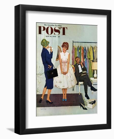 "First Prom Dress" Saturday Evening Post Cover, April 18, 1959-Kurt Ard-Framed Giclee Print