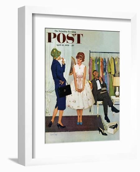 "First Prom Dress" Saturday Evening Post Cover, April 18, 1959-Kurt Ard-Framed Giclee Print