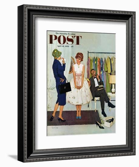 "First Prom Dress" Saturday Evening Post Cover, April 18, 1959-Kurt Ard-Framed Giclee Print