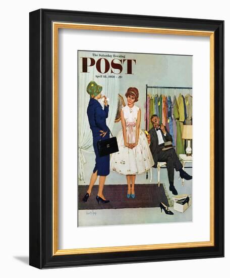 "First Prom Dress" Saturday Evening Post Cover, April 18, 1959-Kurt Ard-Framed Giclee Print