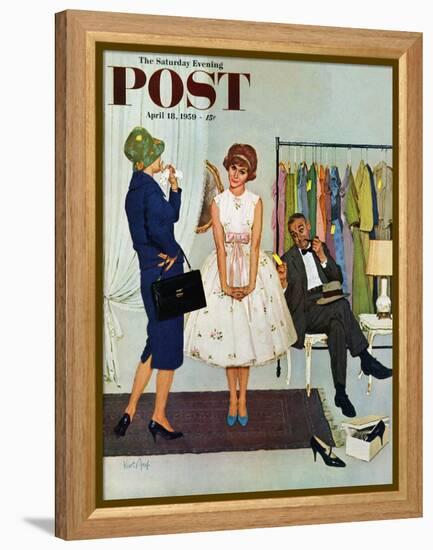 "First Prom Dress" Saturday Evening Post Cover, April 18, 1959-Kurt Ard-Framed Premier Image Canvas