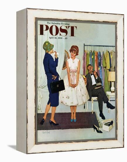 "First Prom Dress" Saturday Evening Post Cover, April 18, 1959-Kurt Ard-Framed Premier Image Canvas