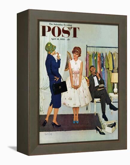 "First Prom Dress" Saturday Evening Post Cover, April 18, 1959-Kurt Ard-Framed Premier Image Canvas