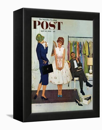 "First Prom Dress" Saturday Evening Post Cover, April 18, 1959-Kurt Ard-Framed Premier Image Canvas