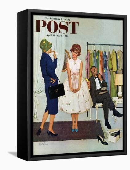 "First Prom Dress" Saturday Evening Post Cover, April 18, 1959-Kurt Ard-Framed Premier Image Canvas