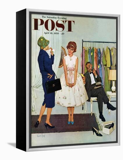 "First Prom Dress" Saturday Evening Post Cover, April 18, 1959-Kurt Ard-Framed Premier Image Canvas