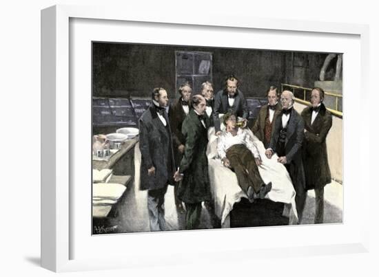 First Public Demonstration of Surgical Anesthesia, Massachusetts General Hospital, Boston, 1846-null-Framed Giclee Print