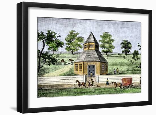 First Quaker Meeting-House in Burlington, New Jersey, a Hexagon Built in 1683-null-Framed Giclee Print