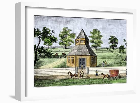 First Quaker Meeting-House in Burlington, New Jersey, a Hexagon Built in 1683-null-Framed Giclee Print