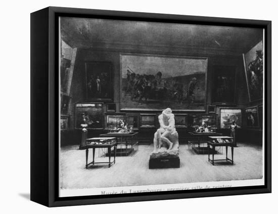 First Room of Paintings with the Kiss by Auguste Rodin, Musee Du Luxembourg, Paris, C.1910-French Photographer-Framed Premier Image Canvas