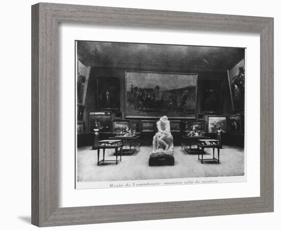 First Room of Paintings with the Kiss by Auguste Rodin, Musee Du Luxembourg, Paris, C.1910-French Photographer-Framed Giclee Print