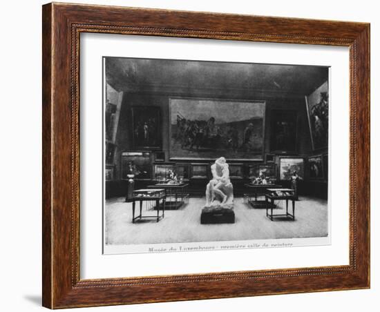 First Room of Paintings with the Kiss by Auguste Rodin, Musee Du Luxembourg, Paris, C.1910-French Photographer-Framed Giclee Print