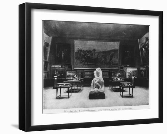 First Room of Paintings with the Kiss by Auguste Rodin, Musee Du Luxembourg, Paris, C.1910-French Photographer-Framed Giclee Print