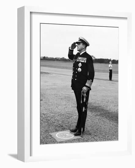 First Sea Lord of the Admiralty Earl Mountbatten Visiting the Rnas at Lee on Solent 1955-null-Framed Photographic Print