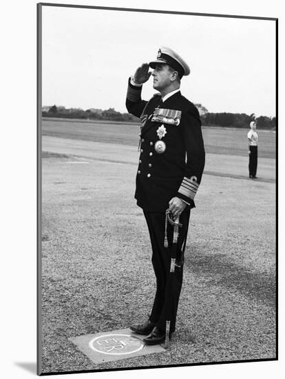 First Sea Lord of the Admiralty Earl Mountbatten Visiting the Rnas at Lee on Solent 1955-null-Mounted Photographic Print