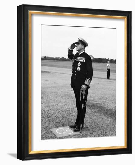 First Sea Lord of the Admiralty Earl Mountbatten Visiting the Rnas at Lee on Solent 1955-null-Framed Photographic Print