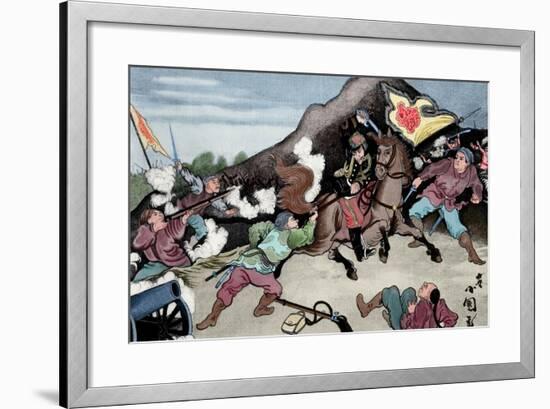 First Sino-Japanese War (1894-1895). Conflict Between Qing Dynasty China and Meiji Japan. Coloured-null-Framed Giclee Print
