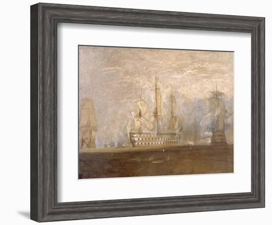 First Sketch for 'The Battle of Trafalgar'-J. M. W. Turner-Framed Giclee Print