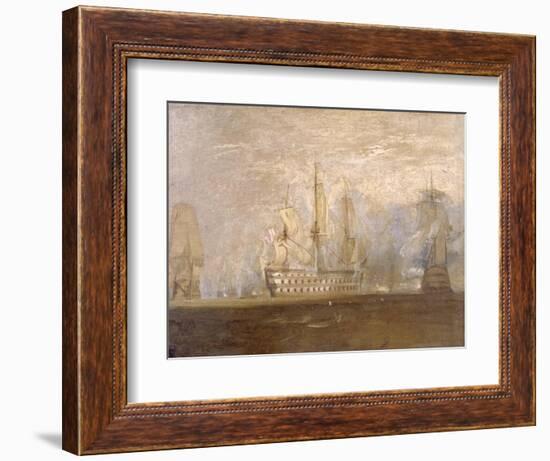 First Sketch for 'The Battle of Trafalgar'-J. M. W. Turner-Framed Giclee Print