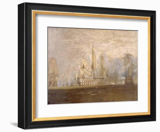 First Sketch for 'The Battle of Trafalgar'-J. M. W. Turner-Framed Giclee Print