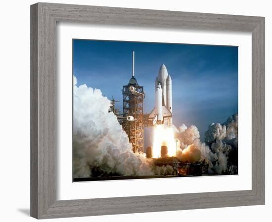 First Space Shuttle Launch on April 12, 1981-null-Framed Photo