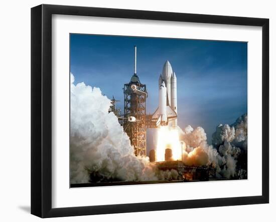 First Space Shuttle Launch on April 12, 1981-null-Framed Photo