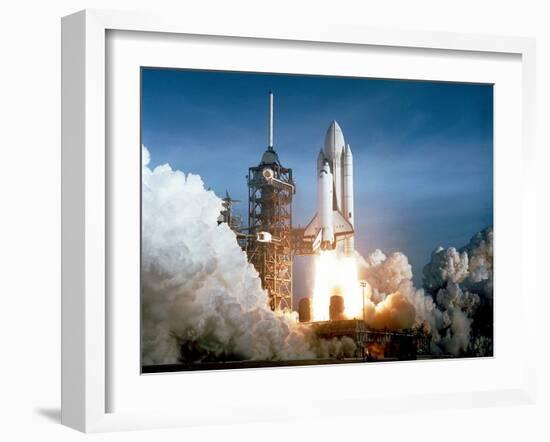 First Space Shuttle Launch on April 12, 1981-null-Framed Photo