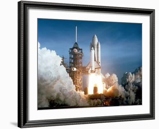 First Space Shuttle Launch on April 12, 1981--Framed Photo