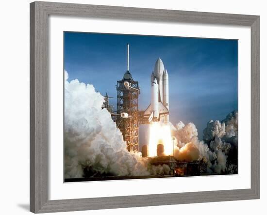 First Space Shuttle Launch on April 12, 1981--Framed Photo