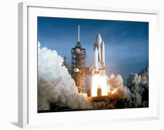 First Space Shuttle Launch on April 12, 1981--Framed Photo