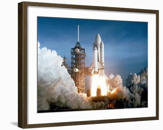 First Space Shuttle Launch on April 12, 1981--Framed Photo
