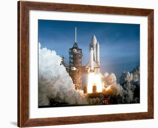 First Space Shuttle Launch on April 12, 1981--Framed Photo