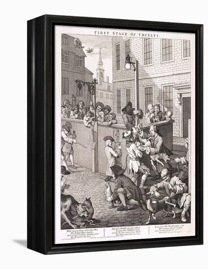 First Stage of Cruelty, Plate I from the Four Stages of Cruelty, 1751-William Hogarth-Framed Premier Image Canvas