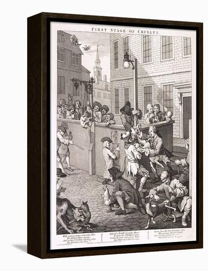 First Stage of Cruelty, Plate I from the Four Stages of Cruelty, 1751-William Hogarth-Framed Premier Image Canvas