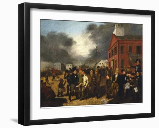 First State Election in Detroit, Michigan, c.1837-Thomas Mickell Burnham-Framed Giclee Print