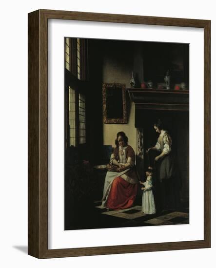 First Steps, 1670-Pieter de Hooch-Framed Giclee Print