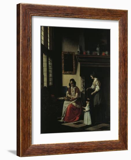 First Steps, 1670-Pieter de Hooch-Framed Giclee Print