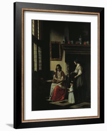 First Steps, 1670-Pieter de Hooch-Framed Giclee Print