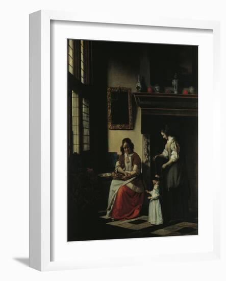 First Steps, 1670-Pieter de Hooch-Framed Giclee Print