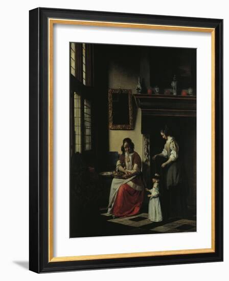 First Steps, 1670-Pieter de Hooch-Framed Giclee Print