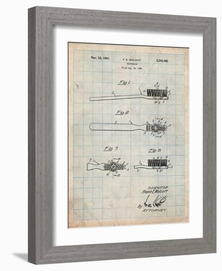 First Toothbrush Patent-Cole Borders-Framed Art Print