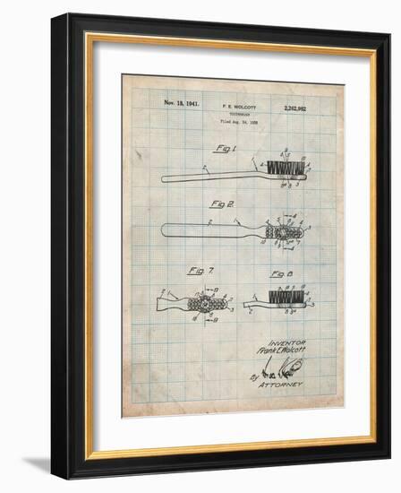 First Toothbrush Patent-Cole Borders-Framed Art Print