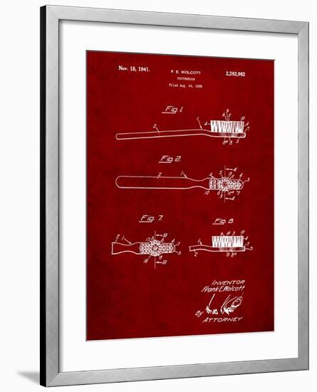 First Toothbrush Patent-Cole Borders-Framed Art Print